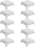 VidaFete Square Tablecloth 10 Pack52 x 52 Inch Tablecloths Stain Wrinkle Resistant Polyester Dining Table Cover for Kitchen Dinning Party Wedding Rectangular Tabletop Buffet Decoration(White)