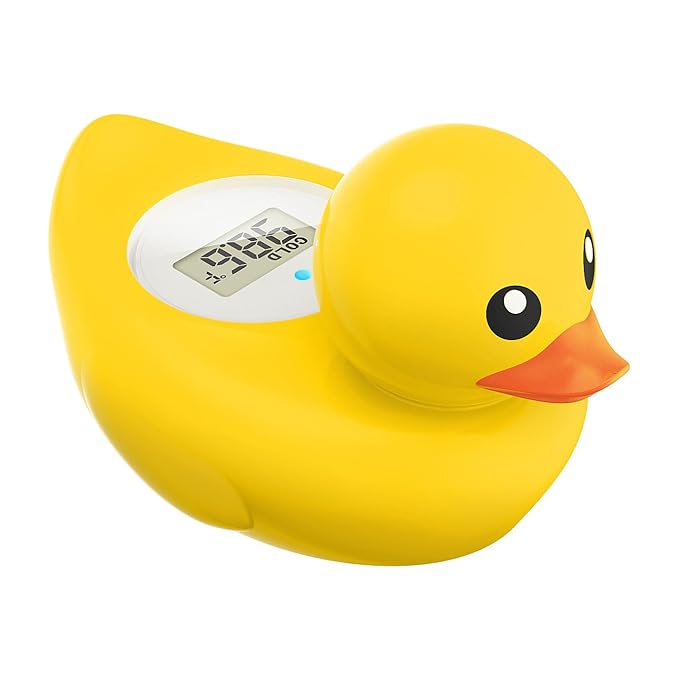 Baby Bath Thermometer Famidoc FDTH-V0-22 Water Temperature Test Floating on Water and Room Digital Bath tub Thermometers Duck Bath Thermometer Baby Safety New Upgraded