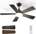 addlon Ceiling Fans with Lights, 42 inch Black Ceiling Fan with Light and Remote Control, Reversible, 3CCT, Dimmable, Noiseless, Small Ceiling Fan for Bedroom, Farmhouse, Indoor/Outdoor Use