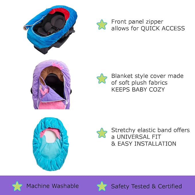 Car Seat Cuties, Baby Carrier Seat Cover for Infant Seat or Stroller, Baby Car Seat Covers with Warm Plush Lining, New Baby Gift, Soft Baby Carrier Blanket Cover, Infant Halloween Costume - Pirate