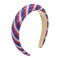 4th of July Rhinestone Headbands for Girls Red Blue White Rhinestone Sparkle Head Band Patriotic Hair Accessories for Women