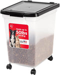 IRIS USA Airtight Dog Food Storage Container, WeatherPro, Removable Wheels