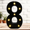 LED Marquee Numbers, 8.58 Inch Led Light Up Numbers for Party, Small Light Up Letters, Battery Powered Lighted Number for Table, Birthday, Night Light, Christmas or Home Decor (Black, Number 8)