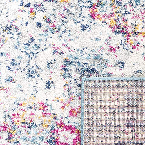 SAFAVIEH Madison Collection Accent Rug - 2'3" x 4', Navy & Teal, Boho Chic Distressed Design, Non-Shedding & Easy Care, Ideal for High Traffic Areas in Entryway, Living Room, Bedroom (MAD611N) - color: Navy/Teal, size: 2'3" x 4' (Rectangular)