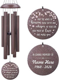 Personalized Wind Chimes, 45inch Peach Blossom Sympathy Wind Chime, in Loving Memory for Loss of Loved Dad/Mom, Bereavement Condolences Gifts for Funeral (Produced in USA)