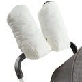 Zsedrut Stroller Gloves Universal Winter Anti-Freeze Stroller Mittens Water Repellent Hand Warmer Muff Fleece Lined,Winter Stroller Accessories (White)