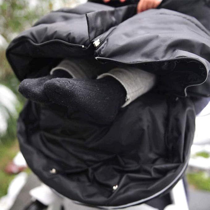 Weather Proof Oudtoor Walking Universal Stroller Bunting Bag with Reflective Strips,Multi-Zippers,Central and Feet Area Opens,Easy for Baby in&Out&Temperature Regulation Footmuff for Stroller,Black