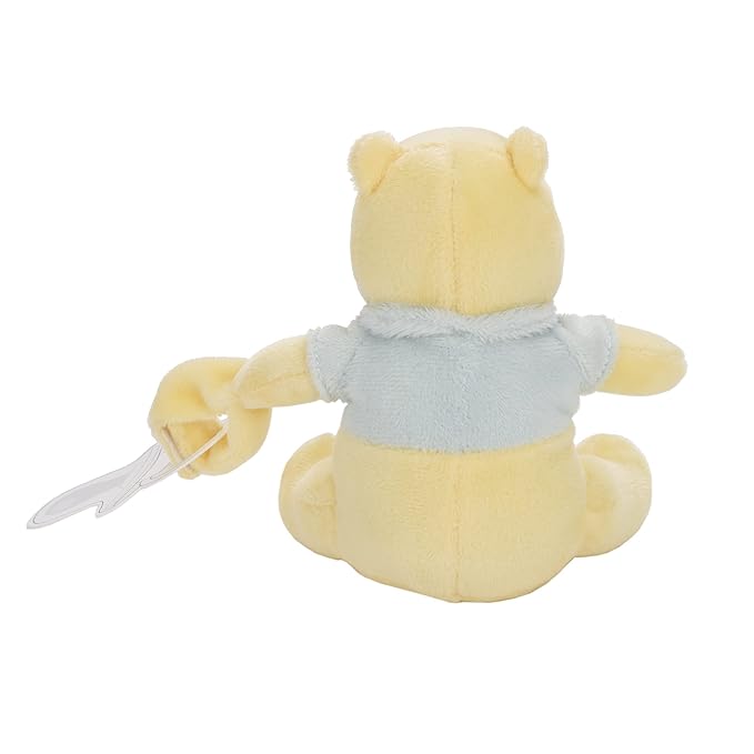 Disney Winnie The Pooh Yellow and Aqua Plush Buddy Pacifier Holder