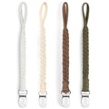Pacifier Clips for Boys and Girls, Holder Leash by Hand-Made Braided 4 Pack, Color E