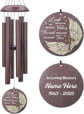 Personalized Sympathy Wind Chime, Wind Chimes for Loss of Loved Father/Mother/Lover, Commemorative Sympathy Bereavement Gifts for Condolences/Funeral, Product in USA