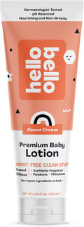 Hello Bello Premium Baby Lotion, Gentle Hypoallergenic Vegan Formula to Nourish and Moisturize, Sweet Cream Scent, 8.5 oz