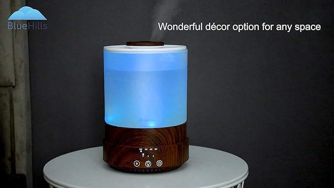 BlueHills Premium Set of 2 2500 ML Large Essential Oil Diffusers for Large Rooms High Mist Output XL Capacity 2.5 L Liter Humidifier Cool Mist Great Gift – Value Pack Dark Wood Grain