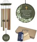 Personalized Memorial Wind Chimes, 36inch Sympathy Loving Memory Gifts, Cross Mourn Wind Chimes, Custom Name Wind Chime for Loss of Loved Dad/Mom, Funeral Decor (Produced in USA)