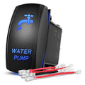 Nilight Water Pump Rocker Switch 5 Pin Laser On Off SPST switches 20A/12V 10A/24V Blue Freshwater Tank Toggle for Car Boat Marine Pontoon RV Camper Travel Trailer