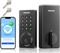 Philips Smart Lock, Smart Door Lock Built-in WiFi, App Remote Control, Keyless Entry Door Lock for Front Door, Deadbolt Lock Auto Lock, Support Alexa & Google, IP54 Waterproof, Black