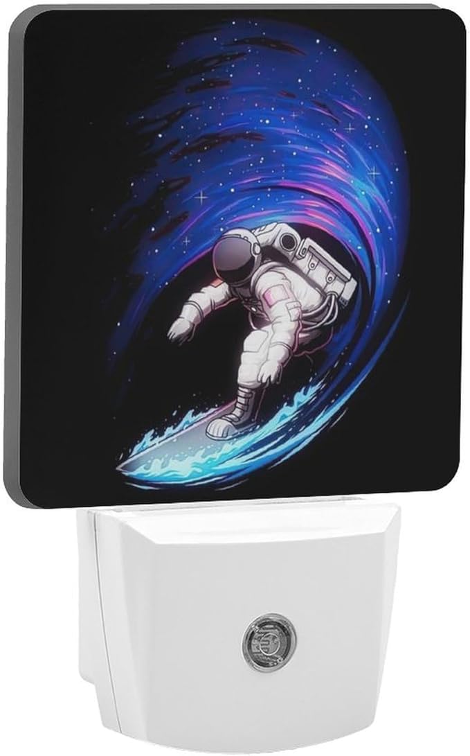 Space Astronaut Night Light, Plug into Wall Decor Nightlights for Bedroom, Bathroom, Hallway, Kitchen, with Dusk to Dawn Light Auto Sensors LED Night Lights for Boys Girls Women Men Room Gifts