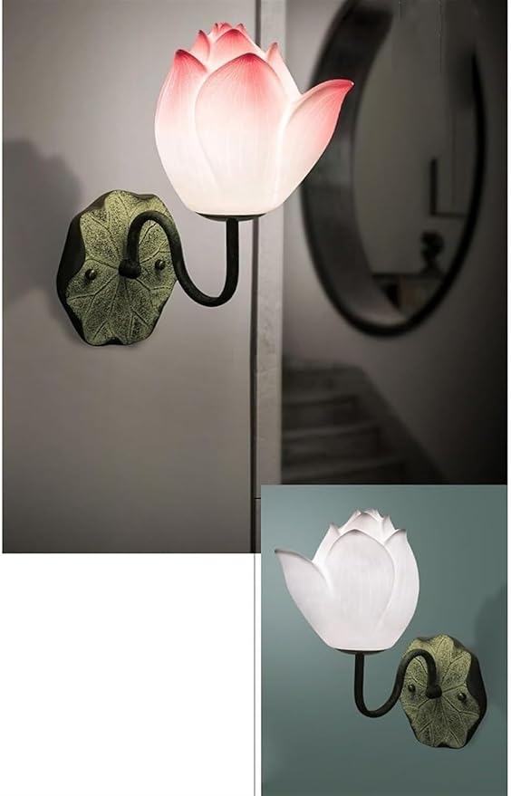 Retro Zen Wall Lamp - Lotus Decorative Wall Light for Bedroom and Study
