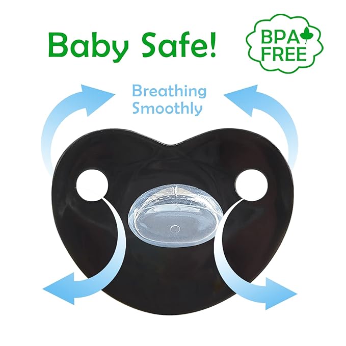 Bling Personalized Black Baby Pacifier with Pacifier Clips and Anti-dust Cover A-Z 26 Letters(Black,K)