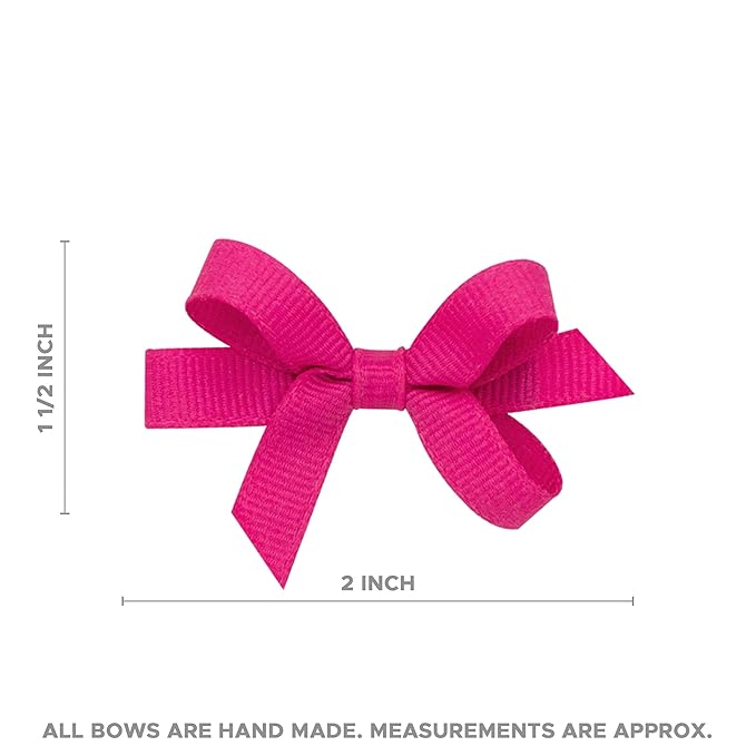 Wee Ones Girls' Classic Grosgrain Hair Bows with Plain Wrap Center, No-Slip Hair Clip, Handmade, Light Orchid, Baby