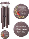 Personalized Sympathy Wind Chimes, Memorial Wind Chimes in Memory of a Loved One Gifts,Gifts for Who Loss of Dad,Friends, Sympathy Gift Baskets Home Decor Outdoor Garden Patio, Product in USA