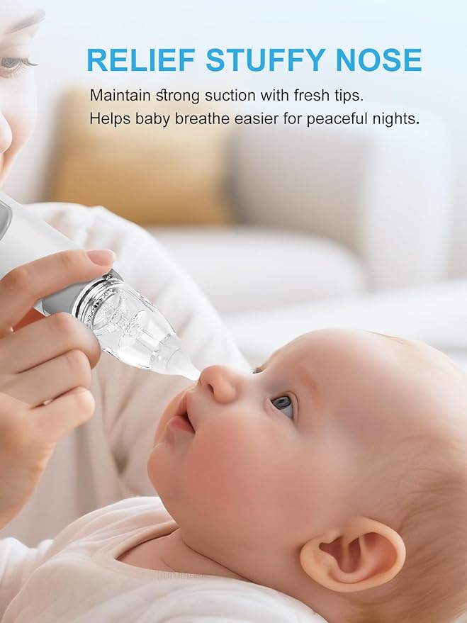 Nasal Aspirator Replacement Parts Compatible with GROWNSY, X-Bosak, Watolt Nose Sucker for Baby & Toddlers, Suction Chamber and 3pcs Silicone Tips Replacement Kit