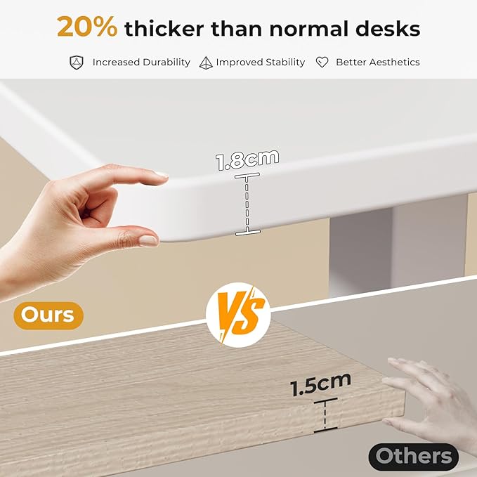 JOY worker Small Electric Standing Desk, 31.5" x 20" Whole Piece Height Adjustable Desk with Memory Controller, White Sit to Stand Workstation for Home Office