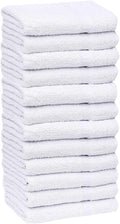 GOLD TEXTILES 12 Pack White Economy Cotton Blend 15x25 Inches Basic Hand