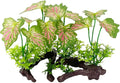 Smoothedo-Pets Aquarium Plant Fish Tank Decoration Small Plastic Artificial Plant Goldfish Fish Hide (Rainforest Leafs-Pink-Small-Set)