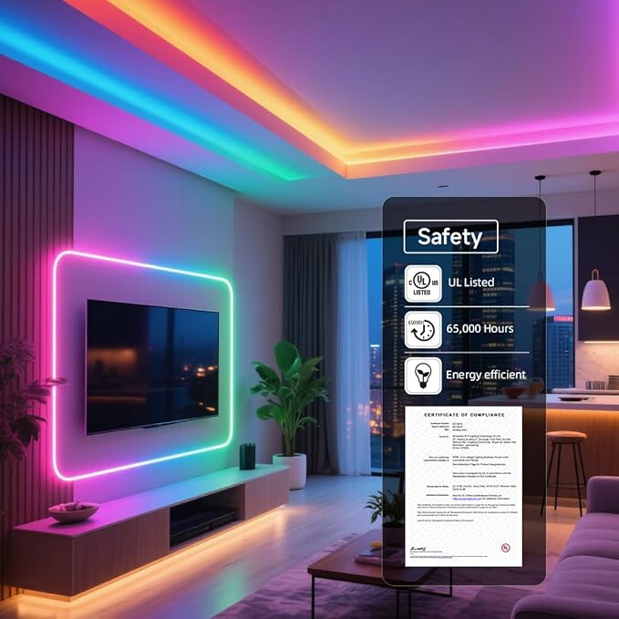 BTF-LIGHTING FCOB COB LED Strip Light, WS2814 Smart IC RGBW 3000K Color Chasing Light, UL Listed DC12V 32.8FT 784LEDs/m High Density 10mm Width for Home Party DIY Decor(No Adapter or Controller)