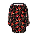 Forchrinse Red Mushroom Car Seat Canopy for Babies,Stretchy Infant Carrier Cover Mushroom Carseat Canopy Breathable Nursing Breastfeeding Cover Stroller Cover