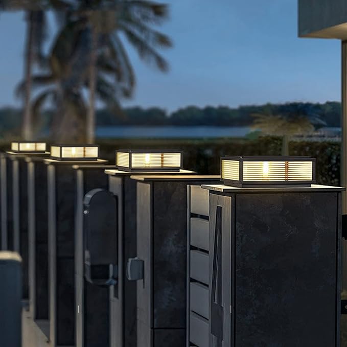 Outdoor Post Light,16X16 in Large Wired Lantern Column Lamp,Garden Light,for Mailbox, Flat Surface Patio Garden Decoration with IP54 Waterproof E26 Replaceable Light Bulb Post lamp