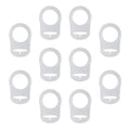 10 Pack Clean Pacifier Clip Silicone Adapter Holder Rings for Pacifier (Food Grade, Clear)
