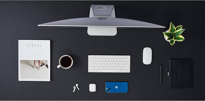 Kaboon 45.67"x23.62" Black Table Top, Solid One-Piece Desktop, Reversible Melamine Countertop, Double Desks, L-Desk DIY