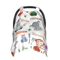 Personalized Name Baby Car Seat Cover for Boys Girls, Customized Infant Carseat Canopy with Peekaboo Opening, Multiuse Baby Carrier Covers Nursing Cover Breastfeeding Scarf for Newborn, Zoo Animal