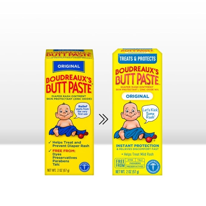Boudreaux's Butt Paste Diaper Rash Ointment, Variety Pack, Original 16oz, Original 2 oz (2 of each)