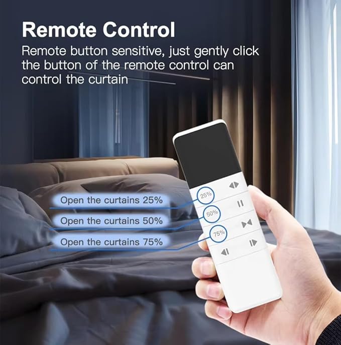 Matter Smart Curtain Track System, Hidden Motorized Curtain Rail, 1.8N.m 60kg Load, QR Pairing WiFi, Compatible with HomeKit Alexa Google Home SmartThings, Remote (7 meters (275.6 inches))