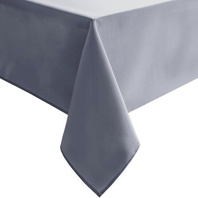 Hiasan Light Gray Rectangle Tablecloth - Waterproof Spillproof and Wrinkle Resistant Washable Polyester Table Cloth for Dining Party, 70 x 90 inch