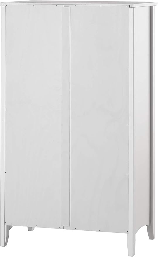 Camaflexi Shaker Style 4 Shelf Bookcase / Solid Wood / 48 inch High / Adjustable Shelving / Closed Back / Display Bookshelf for Living Room, Bedroom, Home and Office, White