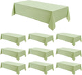 Rectangle Tablecloths 90x132 Inch 10 Pack Sage Green Tablecloth for 6ft Washable Decorative Linen Polyester Table Cloths for 8ft Dining Table Banquets Buffet Parties and Wedding