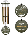 Personalized Sympathy Wind Chimes, 36" Deep Tone Wind Chimes for Loss of Loved Father/Mother/Lover, Angel's Feather Memorial Wind Chime, Bereavement Gifts for Funeral (Produced in USA)
