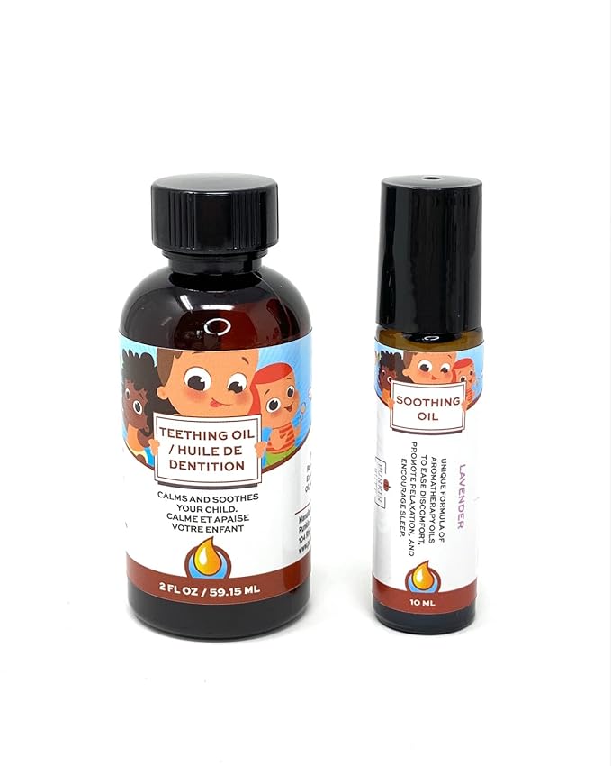 Punkin Butt Baby Teething Oil (2 Oz) and Lavender Soothing Oil (10 ml) Bundle for Sore Gum Relief and to Promote Relaxation and Sleep | All Natural, Organic, Safe for Infants, Chemical-Free