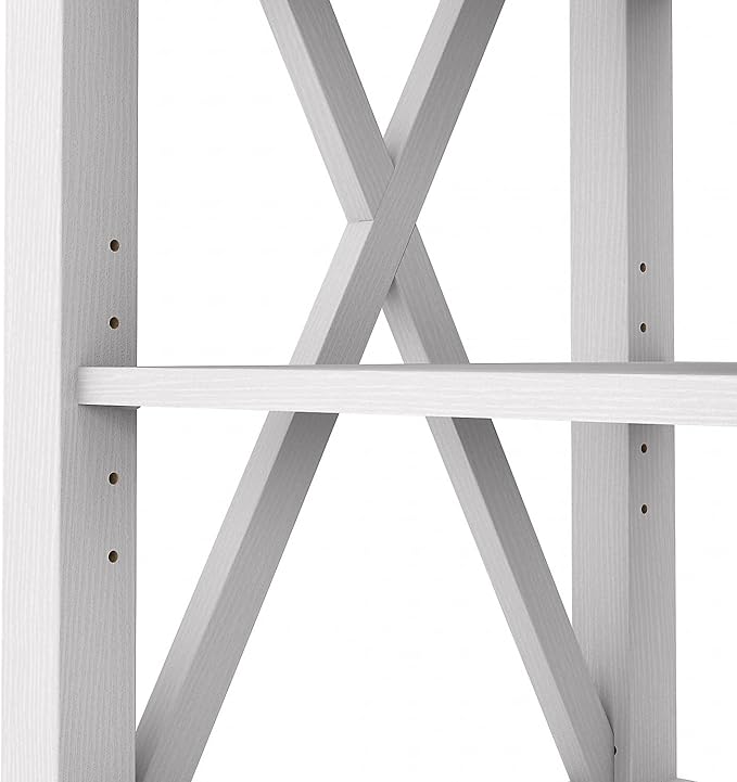 Bush Furniture Key West Tall TV Stand for 65 Inch TV in Pure White Oak, Farmhouse Entertainment Center with Storage