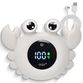 Crab Baby Bath Thermometer Toy - Digital Floating Water Thermometer with LED Display, Color Temperature Alerts & Safe Bath Sensor for Newborn, Infant Bathtub Essentials