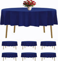 6 Pack Royal Blue Round Tablecloths 70 Inches Table Cloth Stain and Wrinkle Resistant Washable Polyester Table Cover Fabric for Party, Wedding,Dining,and Banquet Decoration