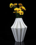 Aether Gray Vase – Modern Architectural Design | Eco-Friendly Home Decor (Primary color:Brown;)