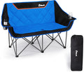 EMERIT Double Camping Chair Oversized Padded for Adults, Heavy Duty Folding Loveseat for Outdoor, Camping, Beach, Lawn, Concert 650LB