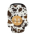Personalized Baby Car Seat Cover for Babies, Custom Name Baby Car Seats Canopy for Boys Girls, Nursing Breastfeeding Stroller Covers for Infant Newborn, Shower Gift for Baby (Cow Stripes)
