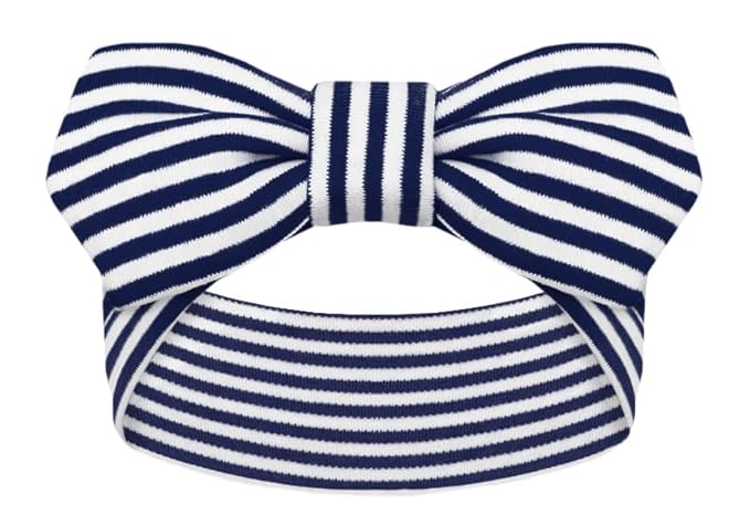 Creative Knitwear Ole Miss Rebels Infant Girls Navy/White Striped Hair Knot Headband Embroidered Logo - Size Newborn - 4T