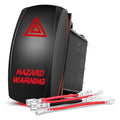 Nilight Hazard Warning Rocker Switch 5 Pin Laser On Off SPST switches 20A/12V 10A/24V Red LED Light Emergency w/Jumper Wires Set for Cars Trucks Boats ATVs UTVs RVs