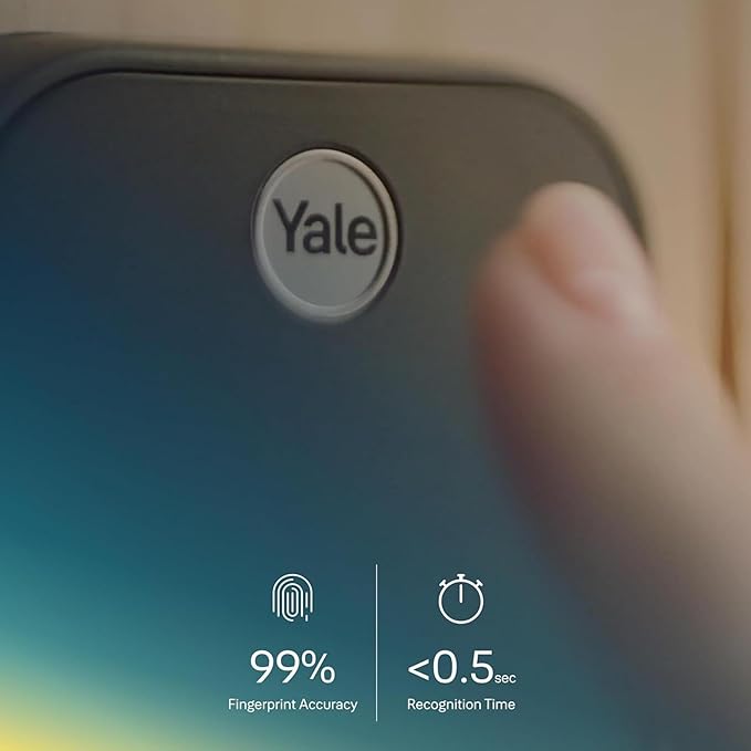 Yale Security Assure Lock 2 Touch Deadbolt, Black Suede Keyed Smart Entry Door Lock with Wi-Fi Connected Keypad and Fingerprint Scanner for Code Entry and Remote Access, YRD410-F-WF1-BSP